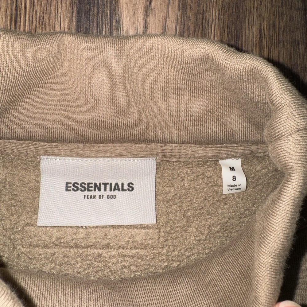 Fear Of God Essentials Brown Cotton Blend Mock Crewneck Sweatshirt Size Women M - Picture 6 of 6